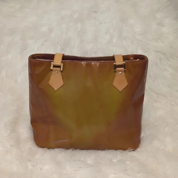 Authentic Louis Vuitton Vernis Houston Shoulder Bag Brown M91005 LV 8307J - Picture 1 of 11